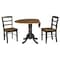 International Concepts 42 in. Dual Drop Leaf Dining Table with 2 Madrid LadderBack Chairs K45-42DP-C2-2 - alternate 6